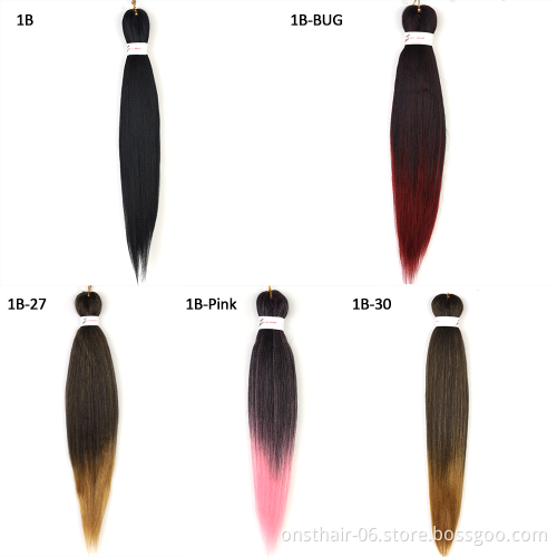 Pre-Stretched 36 inch Braiding Hair Extensions Easy Crochet Braid Hair Bundle Yaki Straight Ombre Synthetic Box Afro Braids